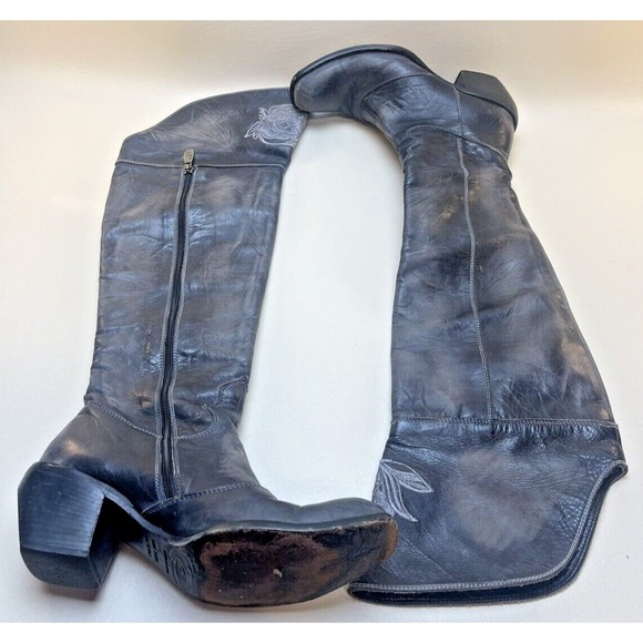 Mark Nason Women's Siren Size 7 Black  Leather Thigh High Boots Italy - Picture 4 of 15